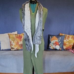 Gray Scarf & a White Lace Scarf, a 2 for 1 deal